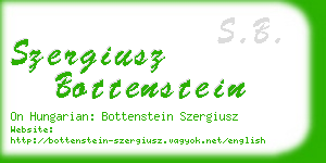 szergiusz bottenstein business card